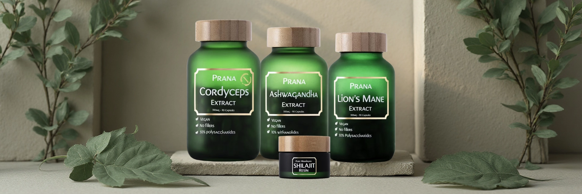 PRANA - Brand banner with Cordyceps Extract