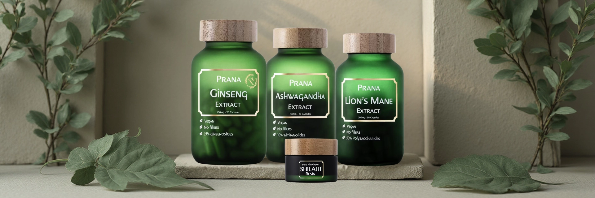PRANA - Brand banner with Ginseng Extract