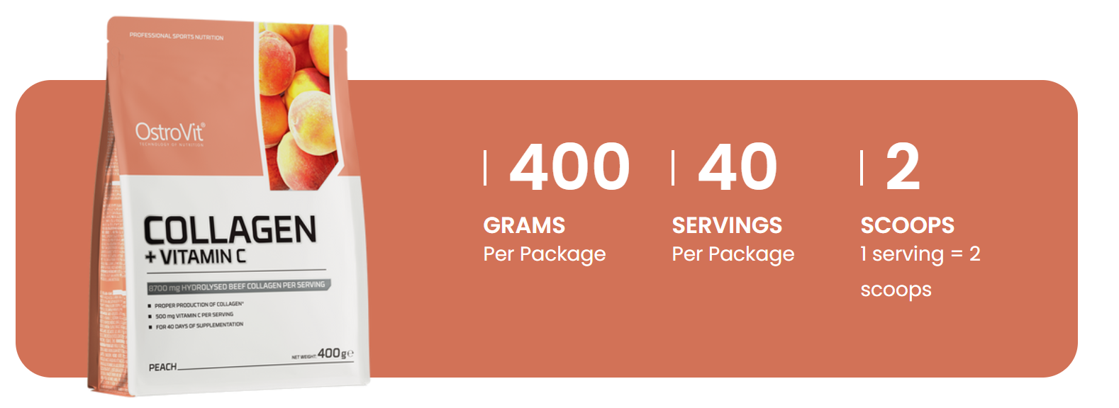 Collagen + Vitamin C 400 g peach