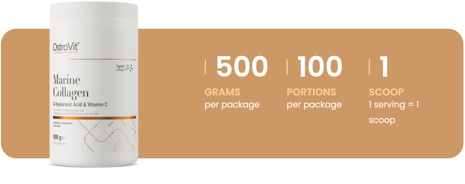 Marine Collagen & Hyaluronic Acid + Vitamin C I Mango & Pineapple I 500g