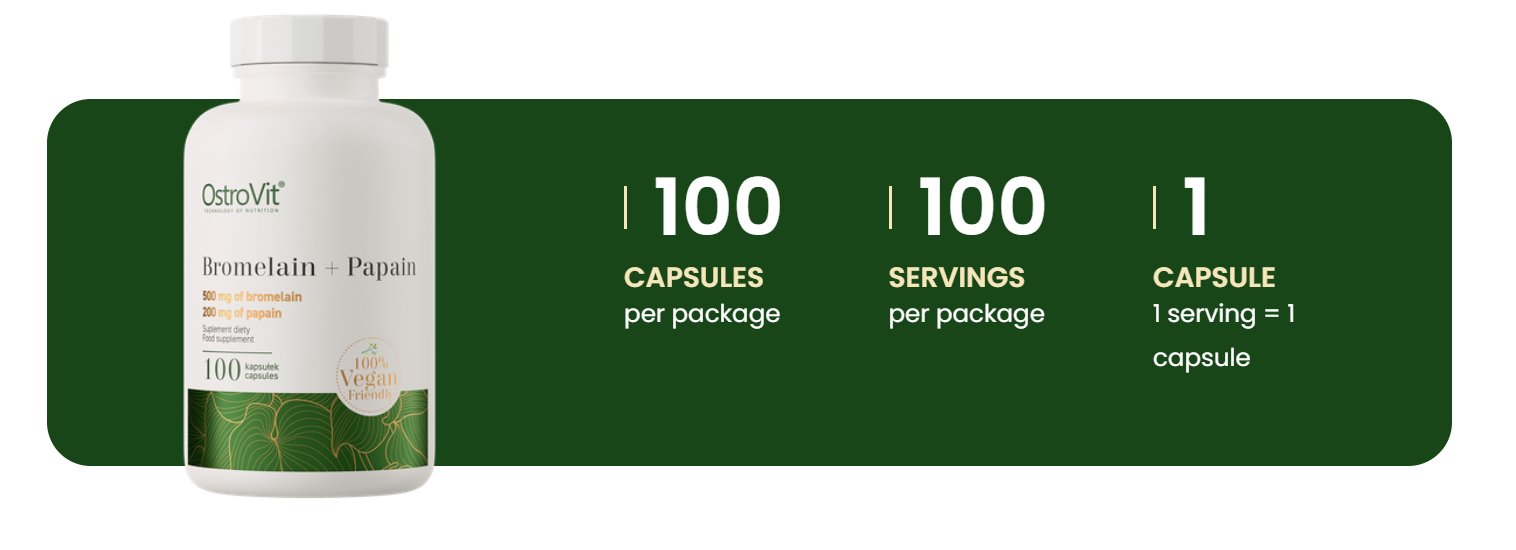 OstroVit Bromelain + Papain - verdifullt kosttilskudd